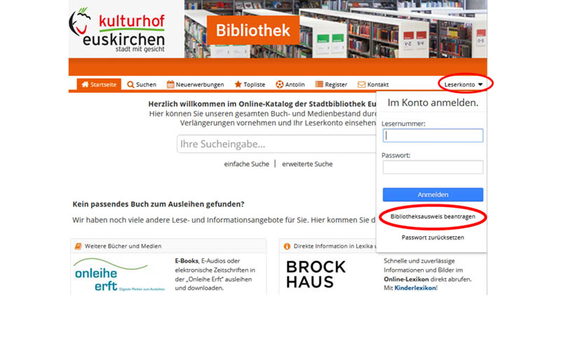 Anmeldung | Stadtbibliothek | Euskirchen